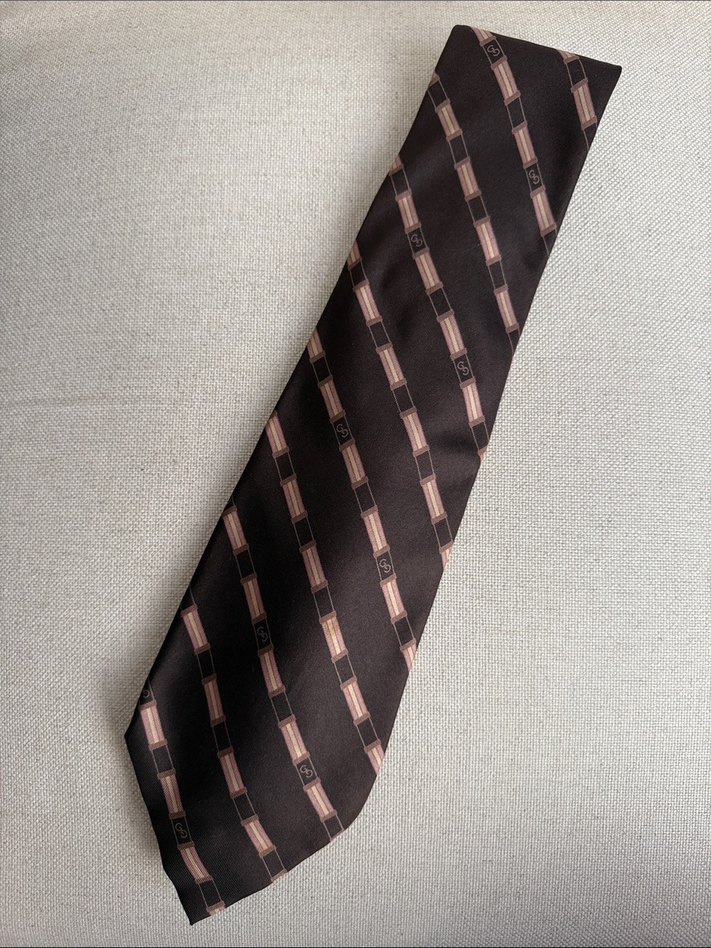 Vintage Gucci - 100% Silk classic Brown Men’s Tie - Brown